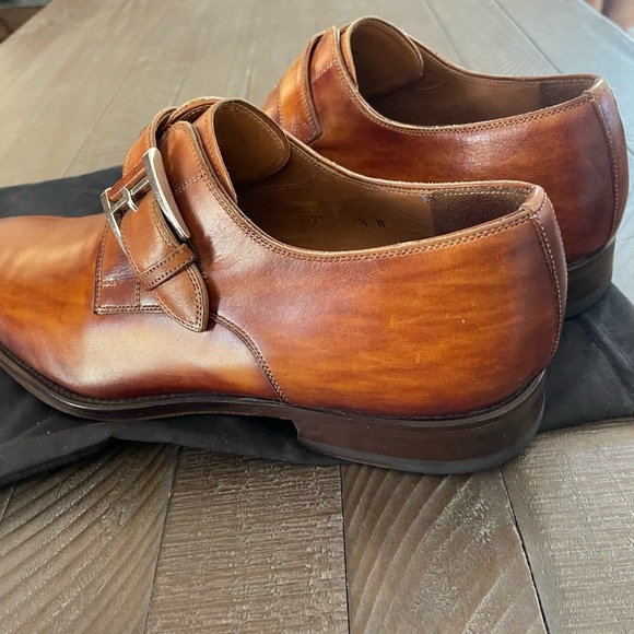 Magnanni single monk burnished brown shoes main image 4